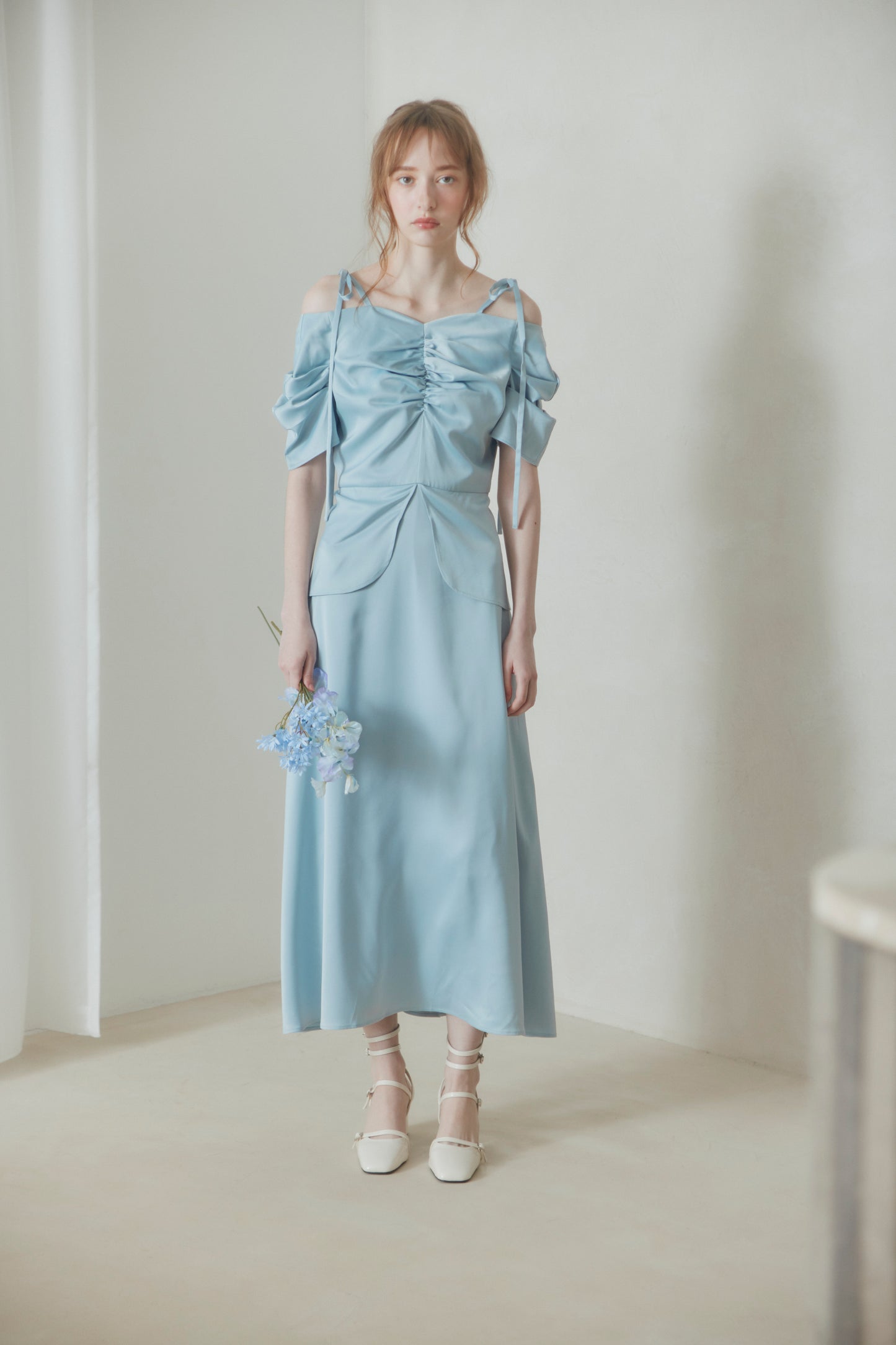 Silky Line Satin Dress