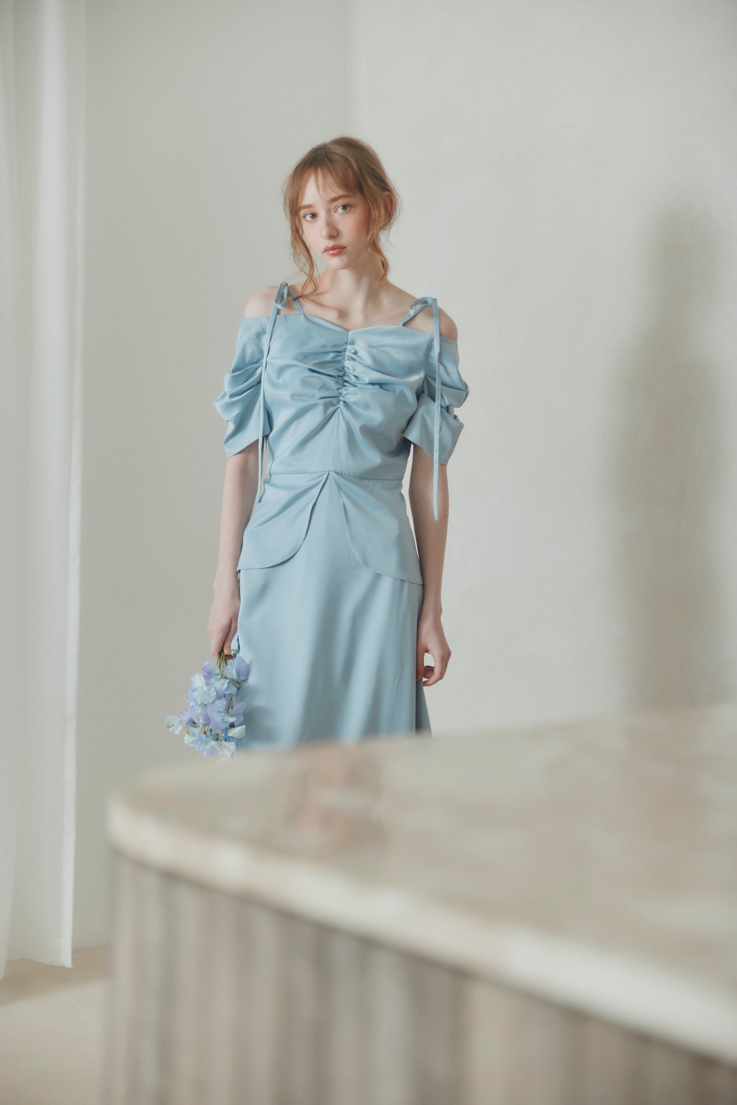 Silky Line Satin Dress