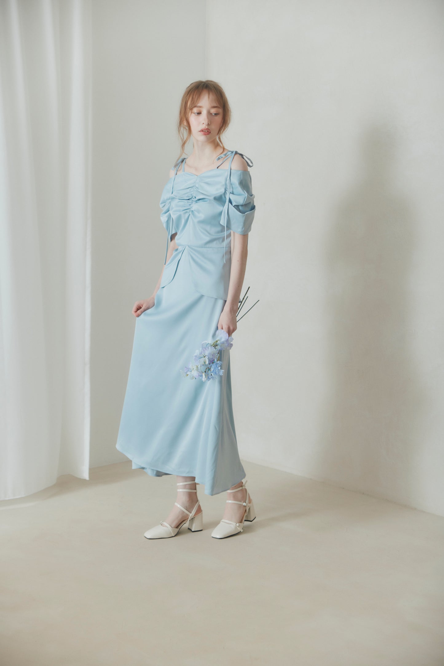 Silky Line Satin Dress