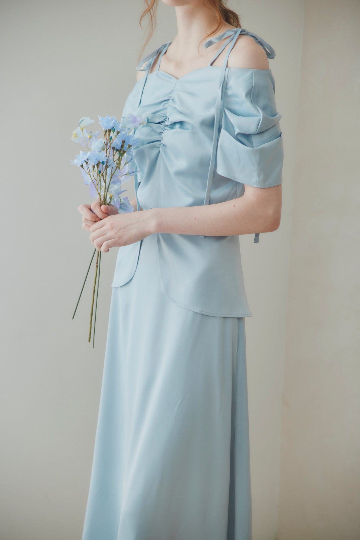 Silky Line Satin Dress