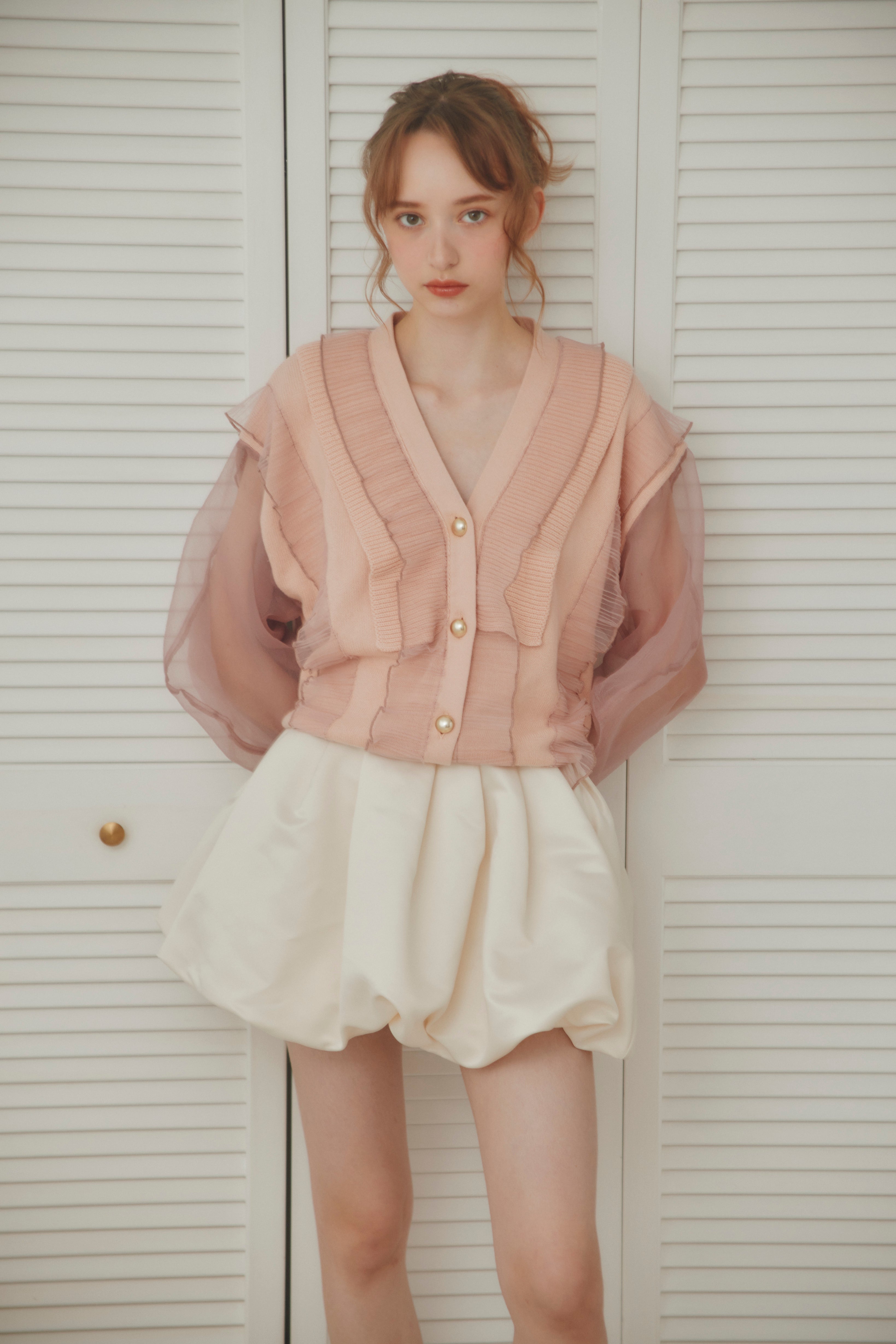 Veil Frill Cardigan｜シアーカーディガン | URNEA